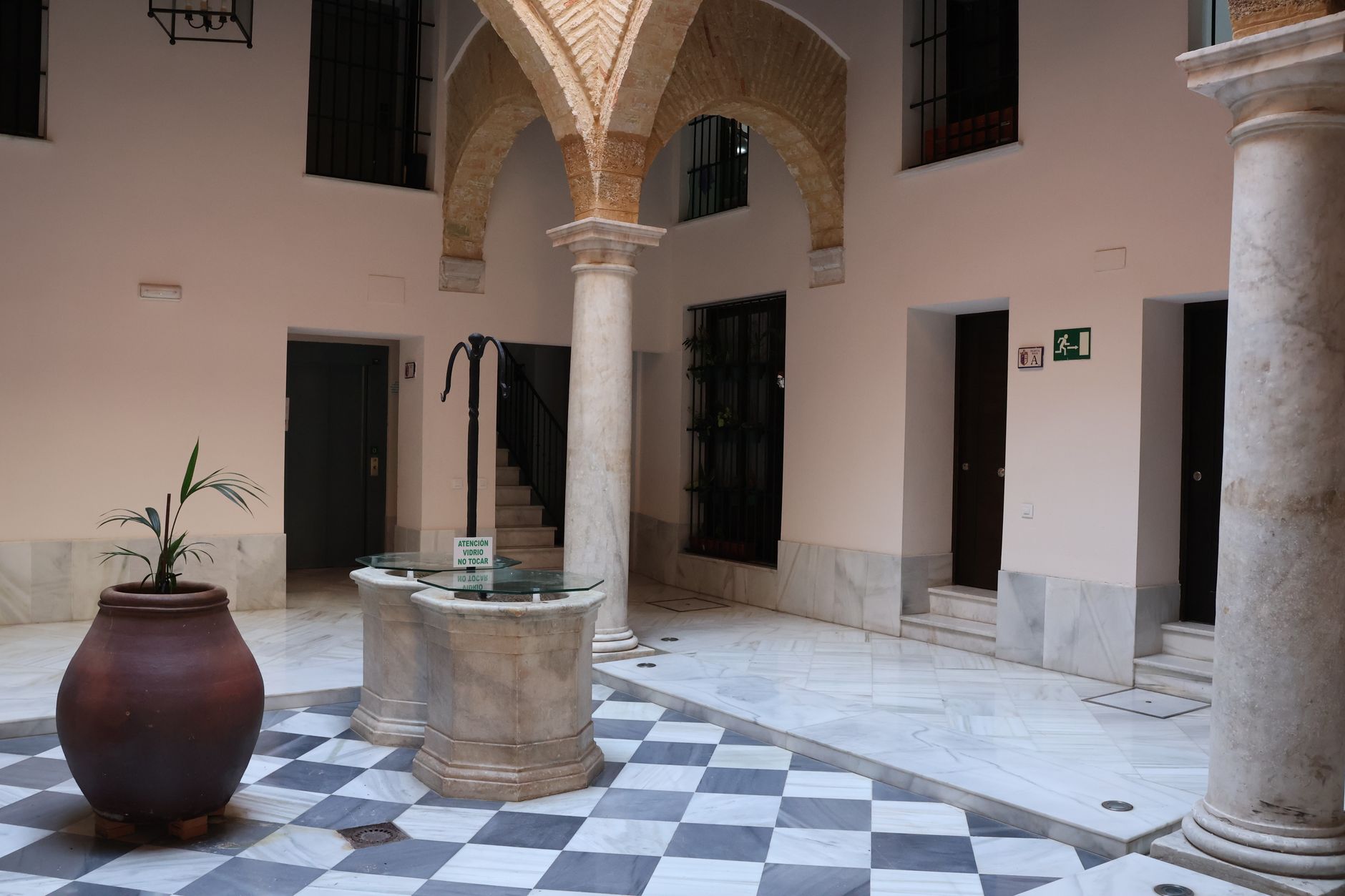 Warm interior of a Spanish hunting lodge with regional decor