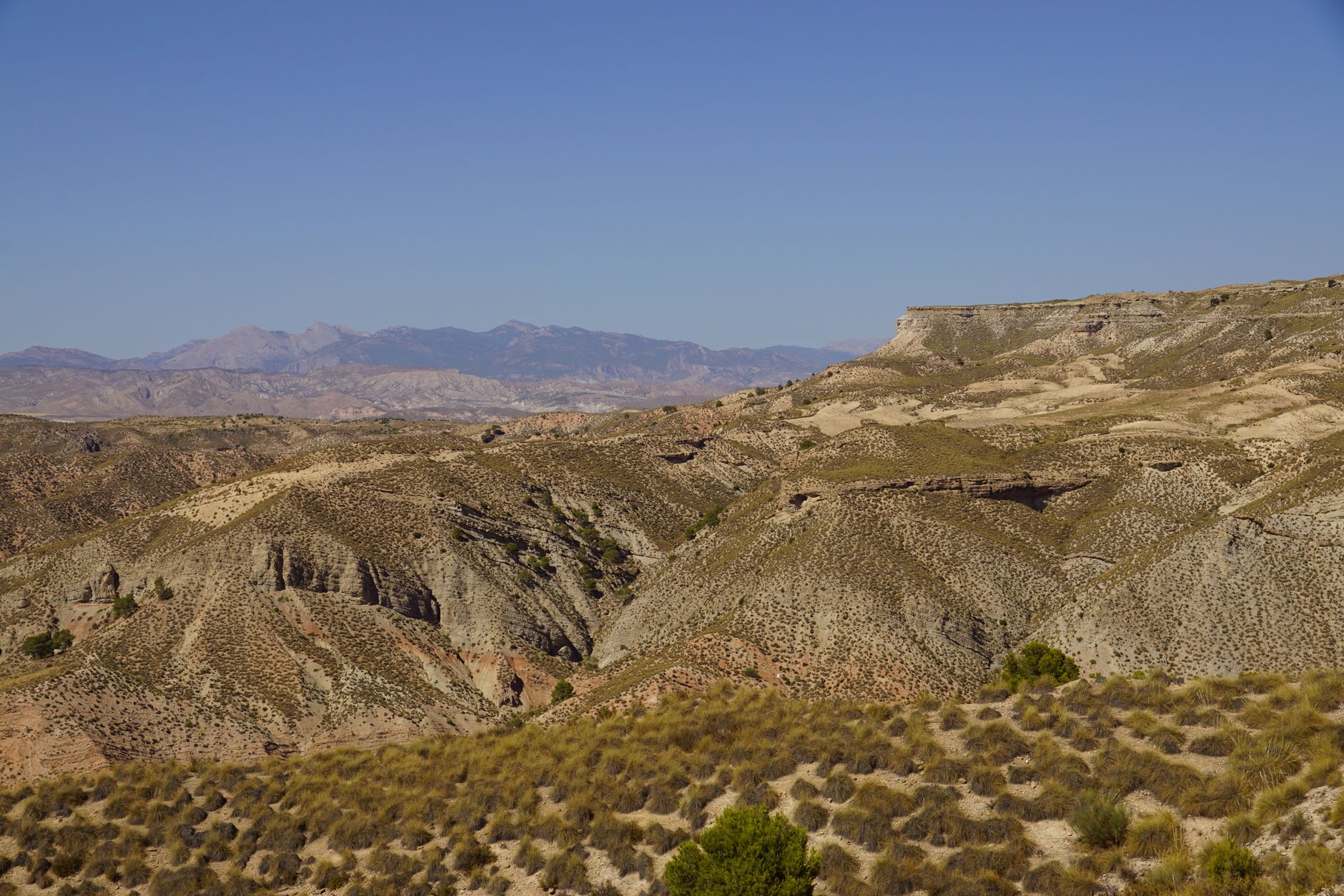 Rugged limestone mountain ridge in a Spanish sierra, typical terrain for ibex stalking