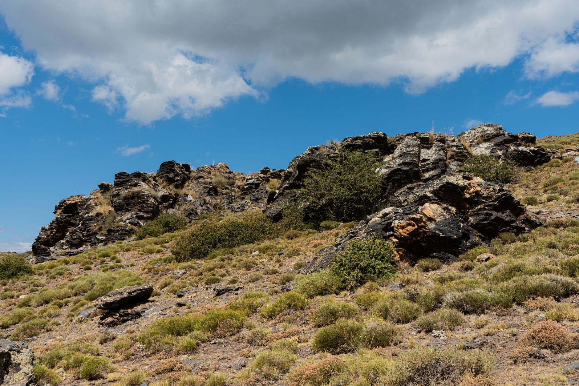 Terreno de roca caliza abrupta en la sierra andaluza
