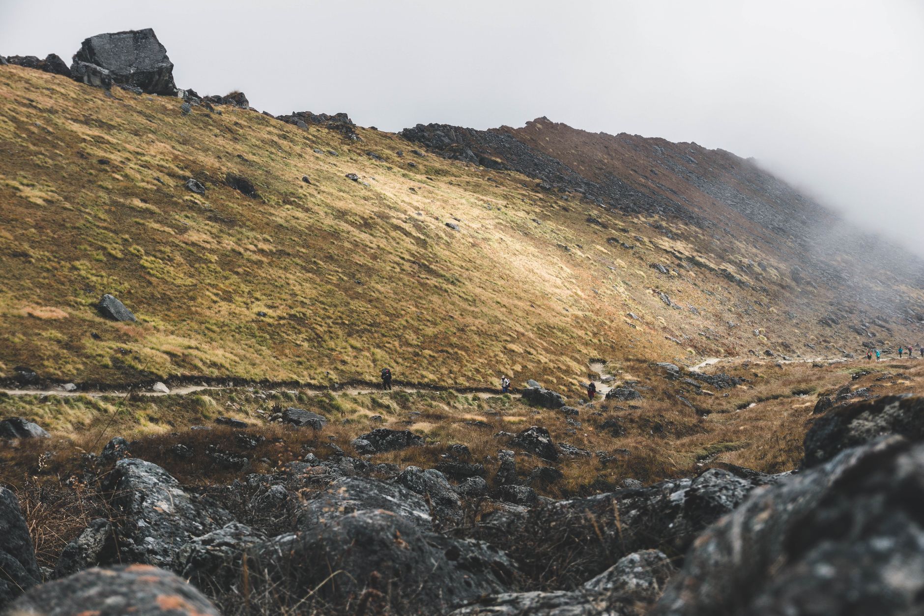 Hunter on a mountain trail during a Spanish shoulder season stalk